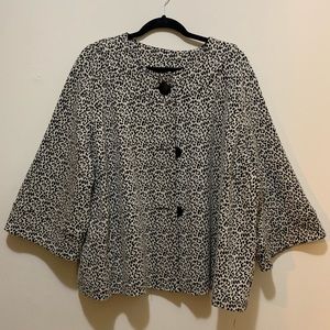 Kim Rogers 3/4 Length Bell Sleeve Leopard Jacket